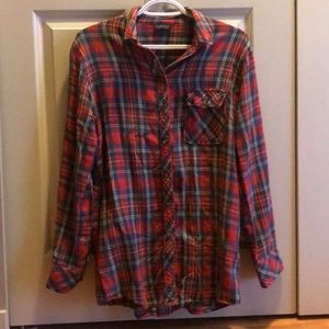 TOPSHOP OVERSIZED TARTAN FLANNEL